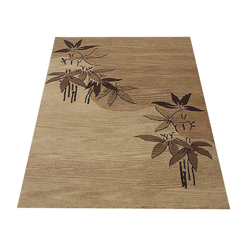 Tapis en laine touffetés à la main Vivanco - Rectangle | Couleur brun clair | Motif floral | Tapis de salon, chambre à coucher