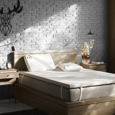 Panda Memory Foam Bamboo Rayon Mattress Topper - Hypoallergenic, Orthopaedic Support with Removable Cover 