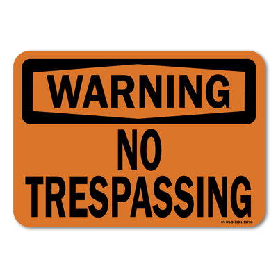 No Trespassing Plastic Sign 14" X 10"