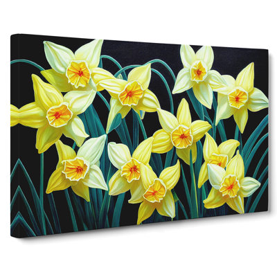 Angelical Daffodil Flowers - Wrapped Canvas