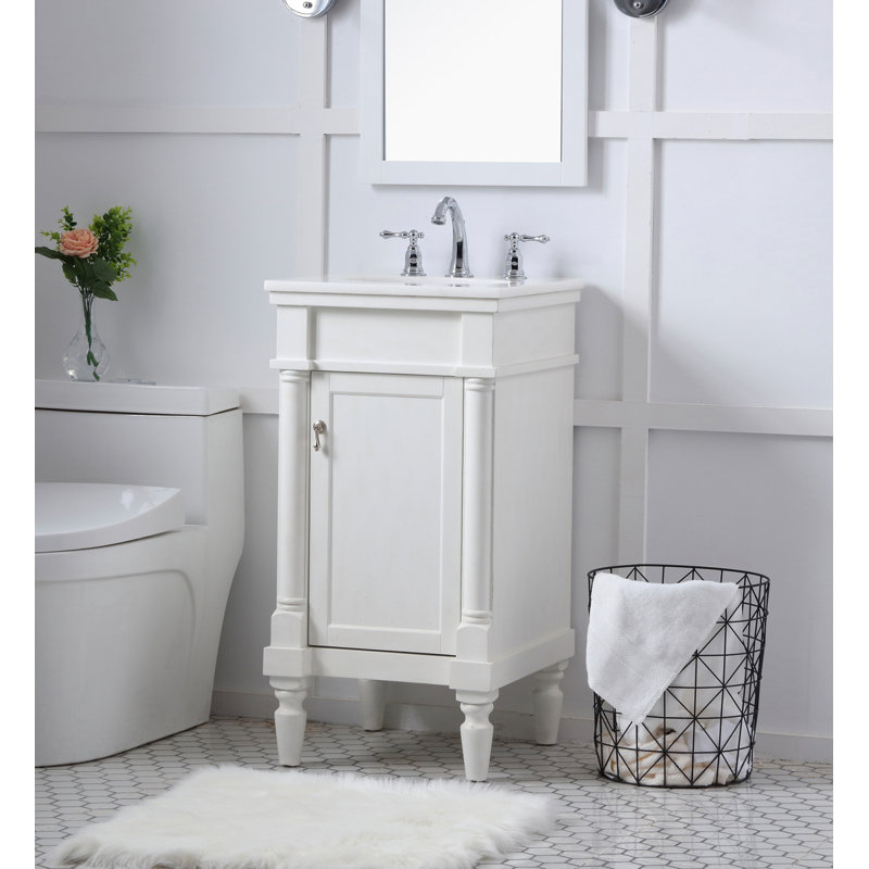 Ensemble de meuble-lavabo simple 18 po Lexington, Blanc antique, Blanc ivoire