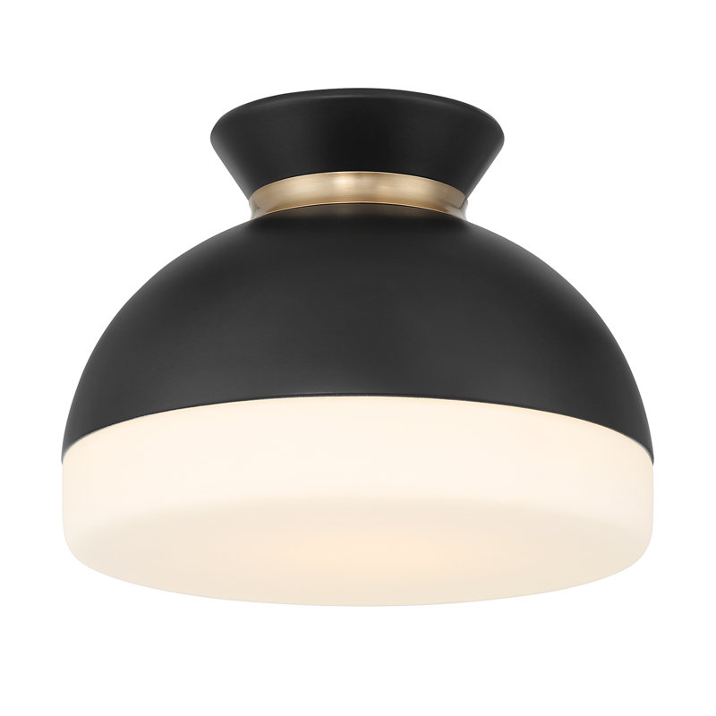 Brian Patrick Flynn Berne 1 Light Vibrant Flush Mount, Black