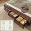 Base de lit plateforme très grand en bois avec tête de lit 52 po, grands tiroirs de rangement, brun-9616875-9616873
