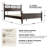 Queen Size Bed Frame with Headboard & Footboard, Solid Wood Platform Bed, Central Metal Legs, 12 Sturdy Slatted Base, Noise-Free & Anti-Slip, No Box Spring Needed, Dark Roast Oak Finish-1370015985-1370015887
