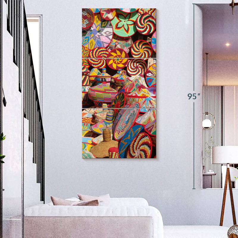 Creative Ethnic Baskets, 80" H x 39" W