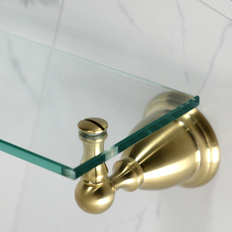 Kingston Brass Heritage Glass Shelf, Brushed Brass