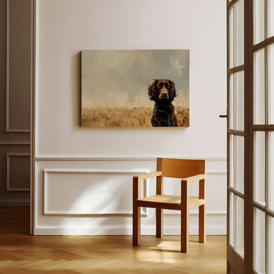 Canvas Wall Art Brown Spaniel Dog In Golden Field Art Print Vintage Poster Print Home Decor