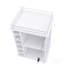 Chariot-bar, deux tablettes, six supports à vin intégrés, quatre roulettes - blanc-129238659-129238658