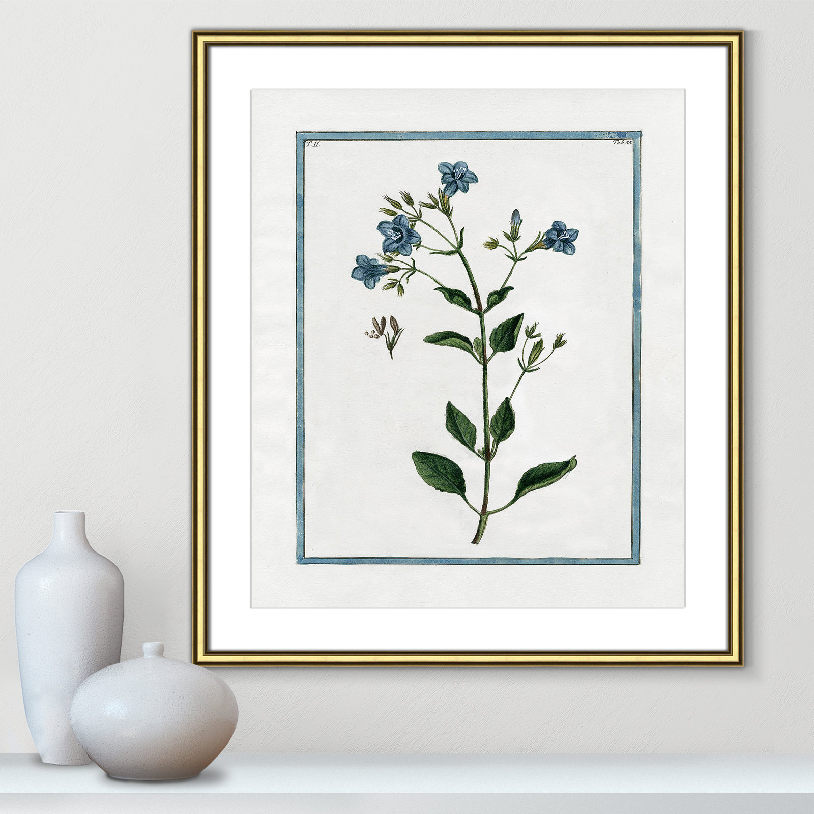 Shabby Elegance Botanical II - Framed Art, Gold Framed, 22.75" W x 26.75" H