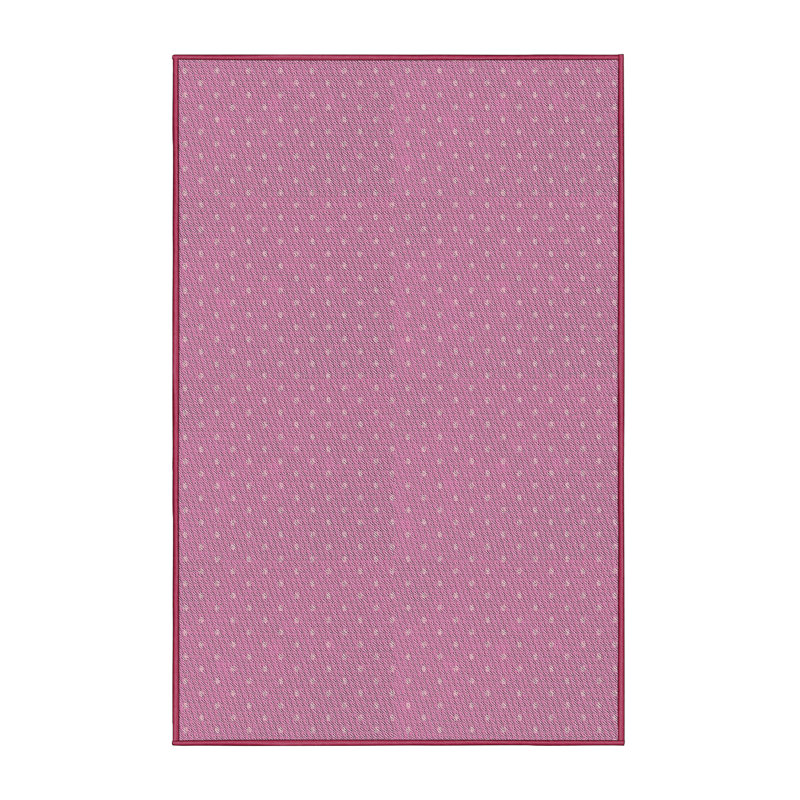 Tapis décoratif rose à pois Rigdon, Rectangle 8 pi x 10 pi
