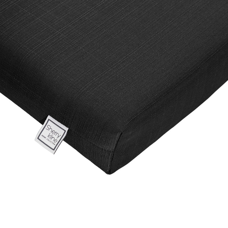 Reversible Chaise Longe With White Polyester Padded Fill., Black