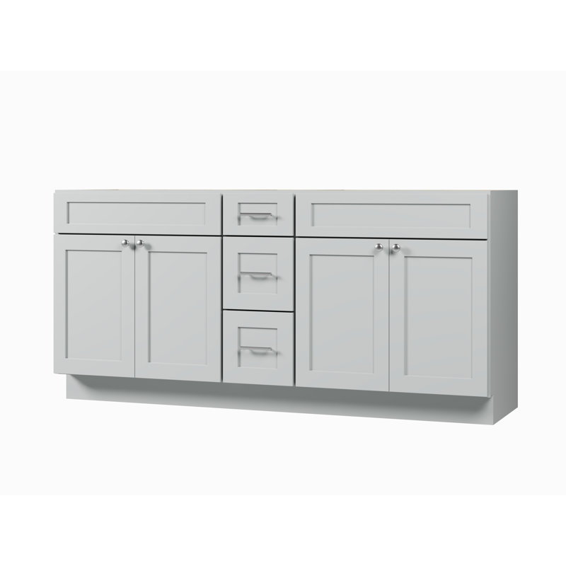 Base de meuble-lavabo double 72 po Disar, Gris