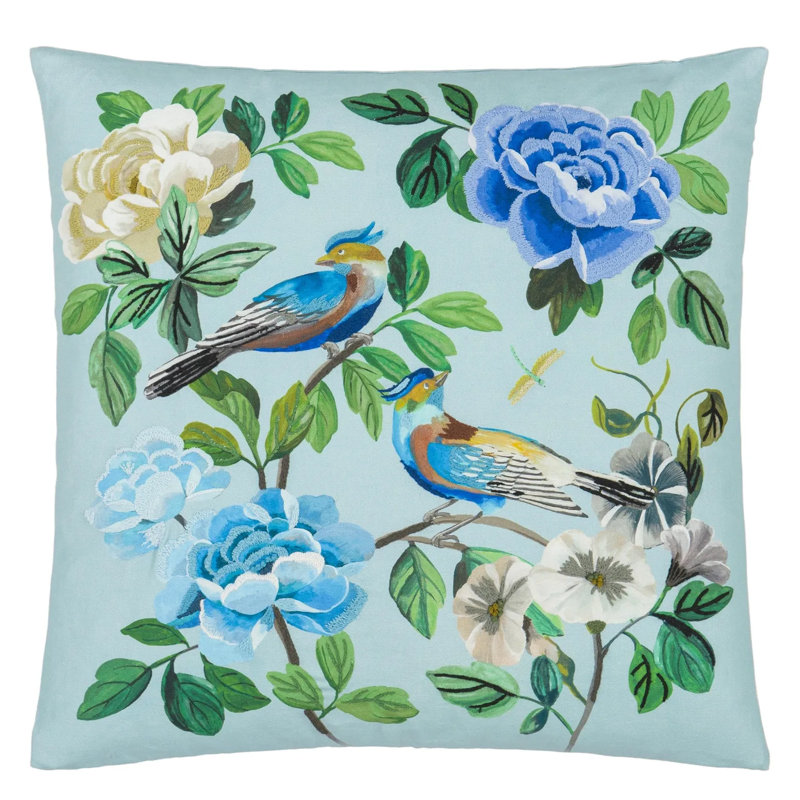 Miraflores Decorative Pillow, Cobalt Floral