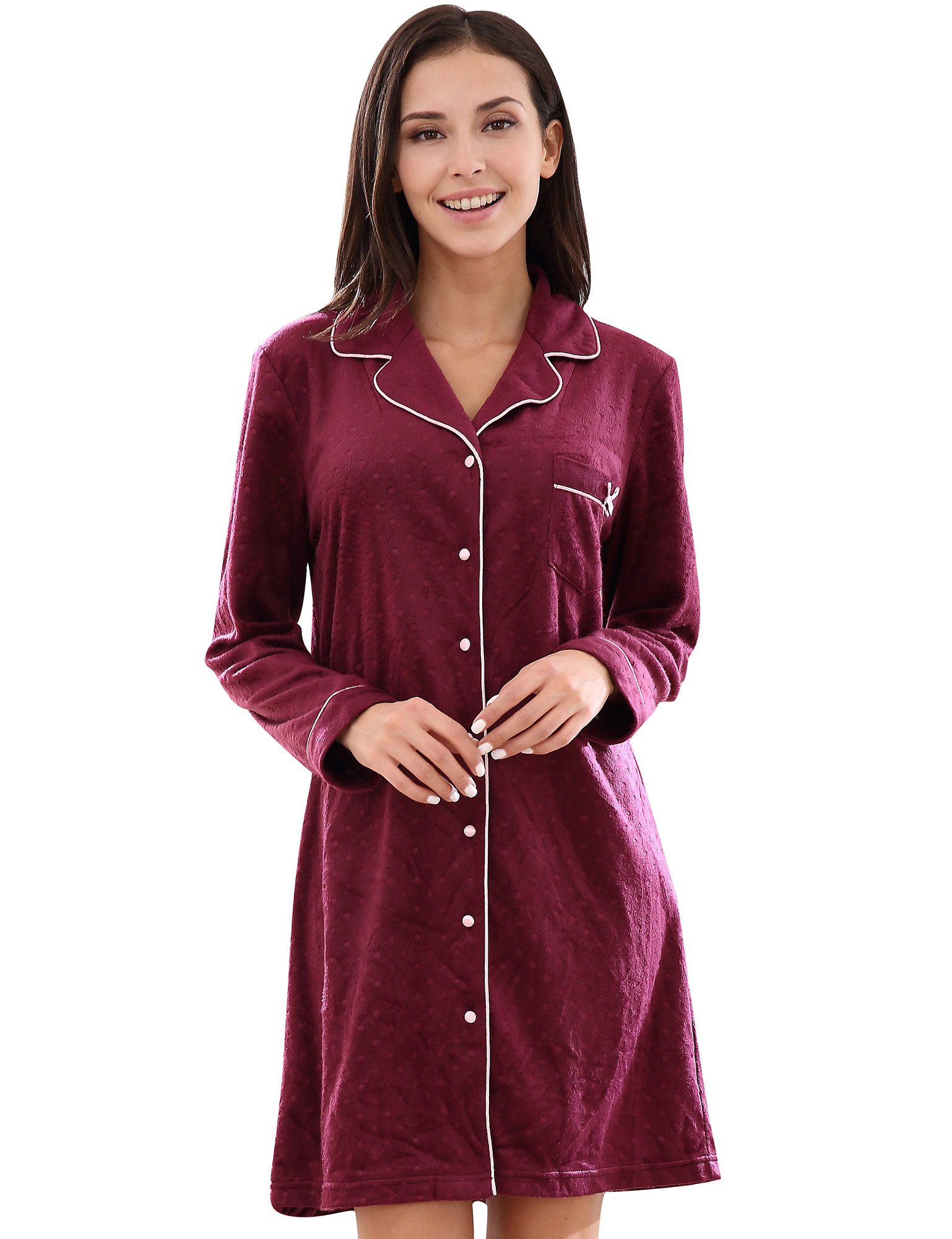 Eider Ivory™ Eider Ivory ™ Comfy Robe de chambre à col haut en  molleton à boutons pour une taille moyenne (une pièce) Pyjama vêtements de 