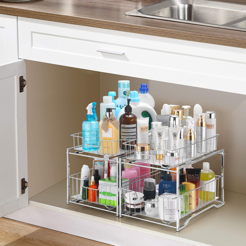 Husch Cabinet Shelving Rack, Chrome