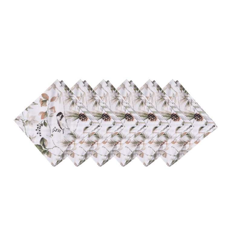 Mira Songbird Cotton Napkin Machine Washable Set of 6