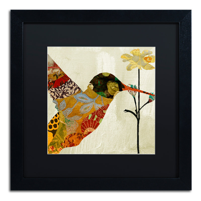Jadaya «Hummingbird Brocade III» par Color Bakery, impression encadrée, H 16 po x l 16 po x P 0,5 po, Cadre noir, Noir