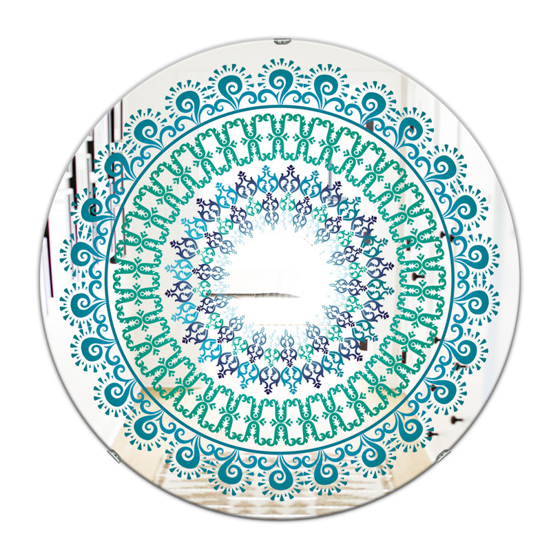 Miroir d'appoint mural Mandala, H 23,6 po x l 23,6 po