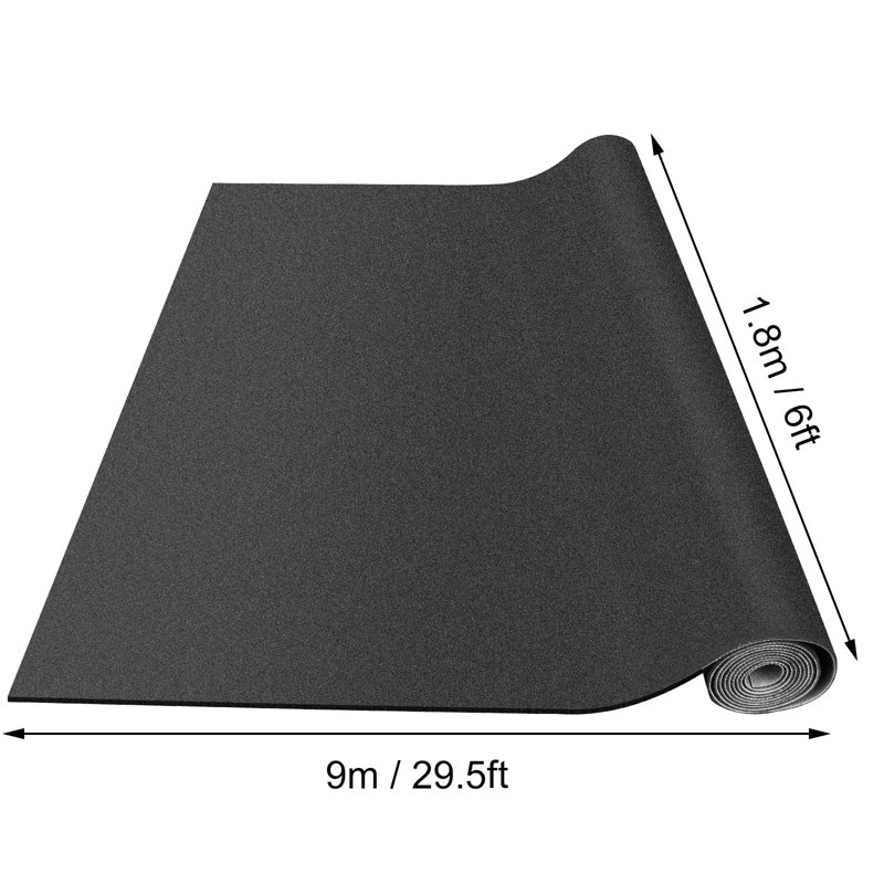 Tapis intérieur / extérieur à poils longs noir, Tapis de couloir 6 pi x 29 pi 6 po