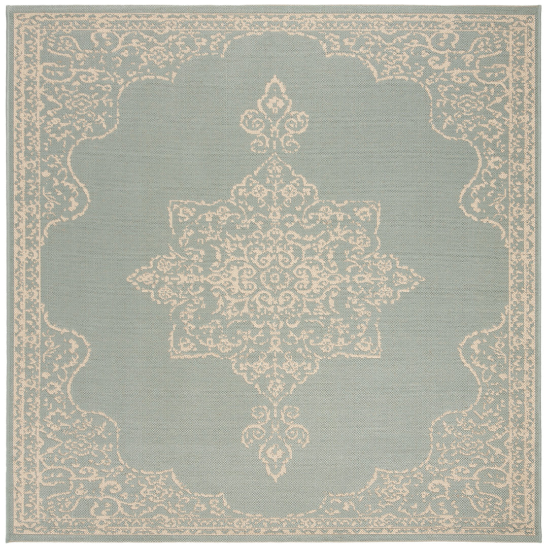 Danya Oriental Cream/Aqua Indoor/Outdoor Area Rug Langley Street® Rug