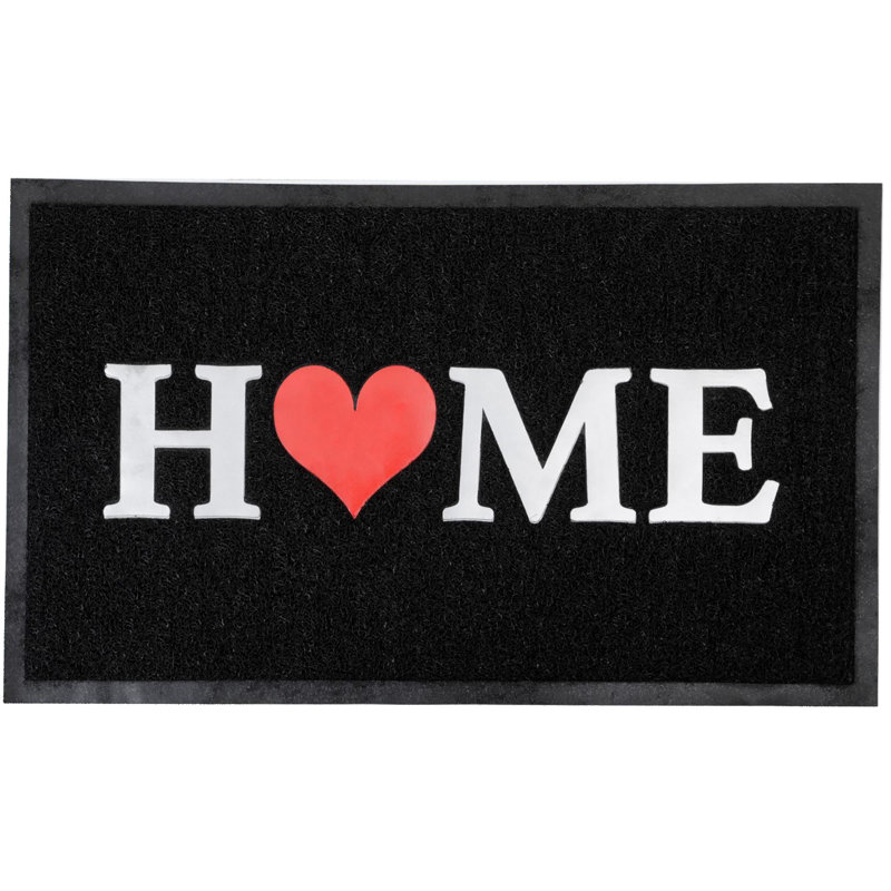 Tapis extérieur en PVC imprimé à la maison 30x18 noir