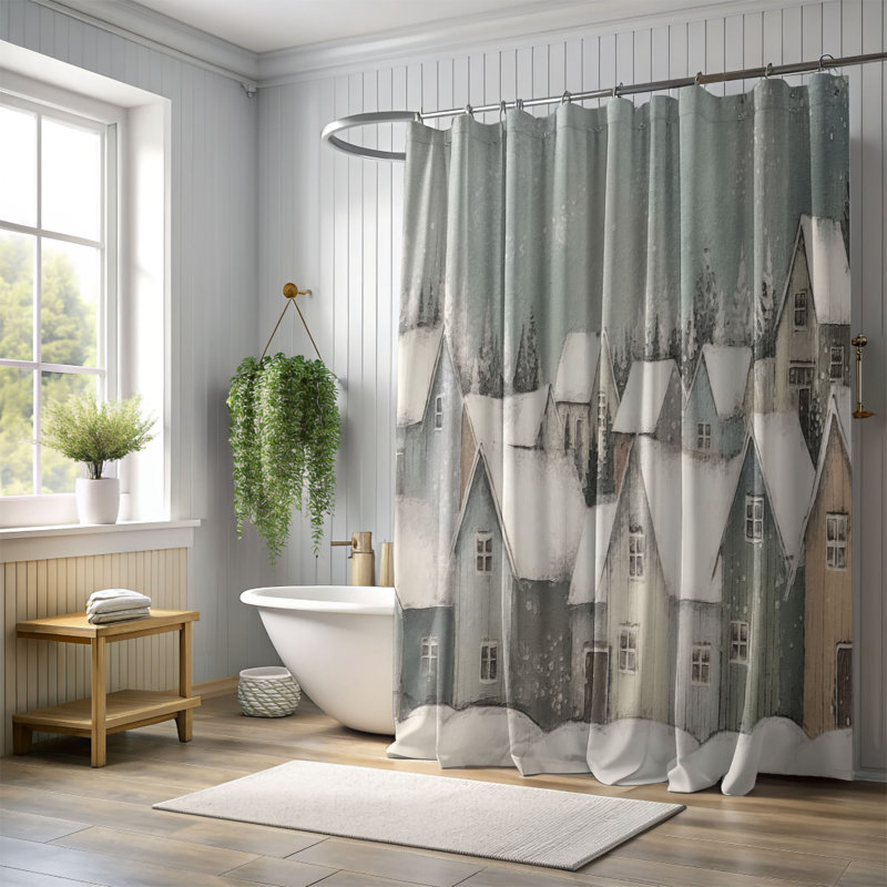 Rideau de douche Terrehaute, H 74 po x l 71 po