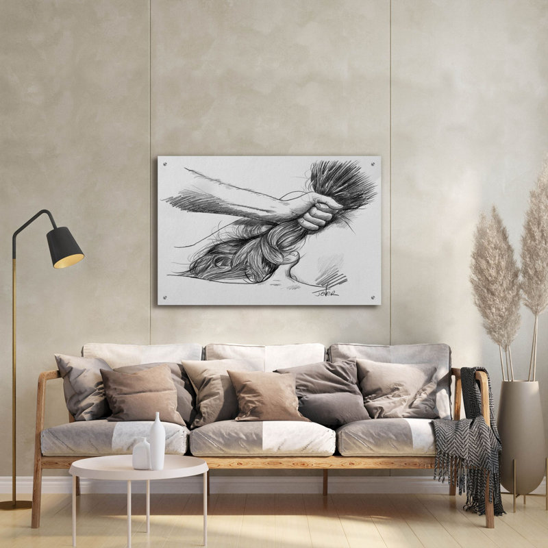 «Hold On» par Loui Jover, art mural en verre acrylique, H 24 po x l 36 po x P 0,2 po