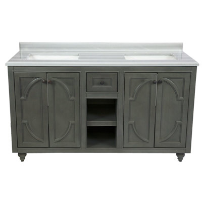 Mundy 60'' Double Bathroom Vanity with Solid Surface Top