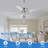 52" Silver Crsytal Ceiling Fan with Light and Remote Control 6-speed Reversible DC Motor-985788465