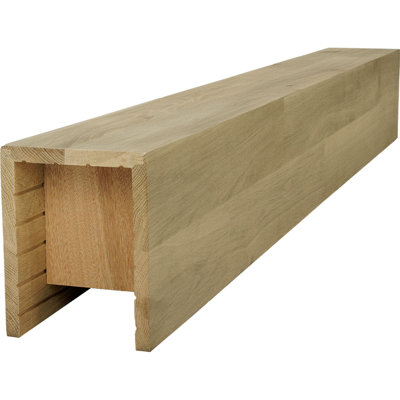 AmeriCraft Wood Smooth Beam, 3-Sided (U-Beam), 9 1/2"W x 9 1/2"H x 96"L, Weathered Grey Finish, Stain Grade White Oak