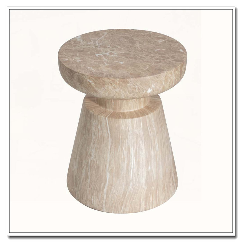 Outdoor Concrete Patio Side Tablbe, Gold