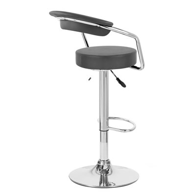 Ortrun Swivel Upholstered Adjustable Height Counter Stool with Metal Frame