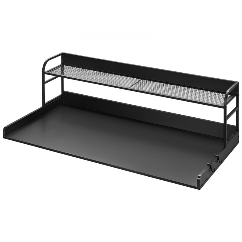 Washer Dryer Countertop with Shelf 54"x27" Wooden Washer Dryer Cover, Matte Black
