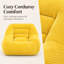 Pouf douillet en velours côtelé jaune, mini canapé moelleux en forme de nuage pour le salon et la chambre d'étudiant
