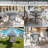 3 Piece French Bistro Table Chair Set, Outdoor Wicker Round Table and 2 Dining Chairs with Metal Frame, Outdoor Patio Set for Garden Balcony Porch, Black/White-173392034-173392032