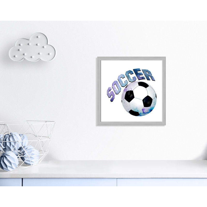 Fille de football 1, H 24,5 po x l 24,5 po x P 0,63 po, Encadré plat argent