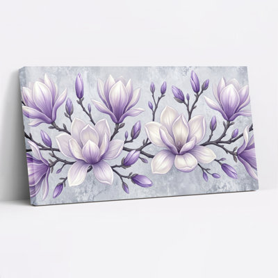 Ensemble de 1 tableau sur toile à motif floral