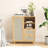 Rattan Buffet Cabinet With Adjustable Shelf, Sideboard With Drawers For Living Room, Kitchen, Entryway-983279935
