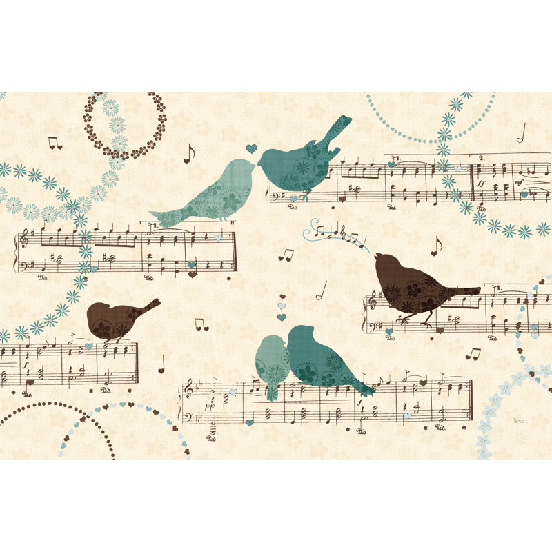 Oiseaux chanteurs IV sur toile, H 8 po x l 12 po