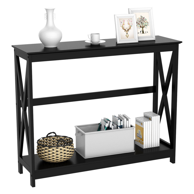 101.5cm W Solid Wood Console Table, Black