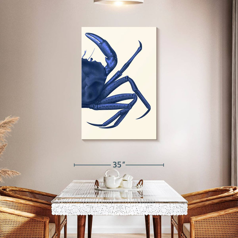 Crabe Brampt contrastant en bleu marine B, H 45 po x l 30 po