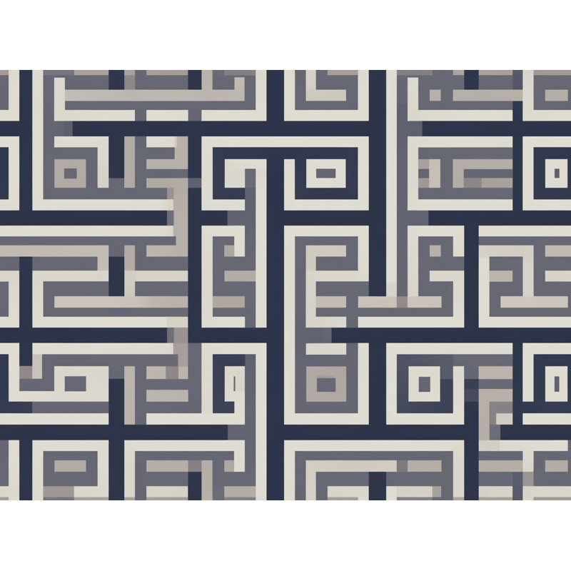 Machine Printed Throw Blanket, Throw, Geometric, Gray/Navy