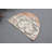Vintage Turkish Round Rug For Gifts In Beige Oushak Small Rug Design With Cool Tone Patterns