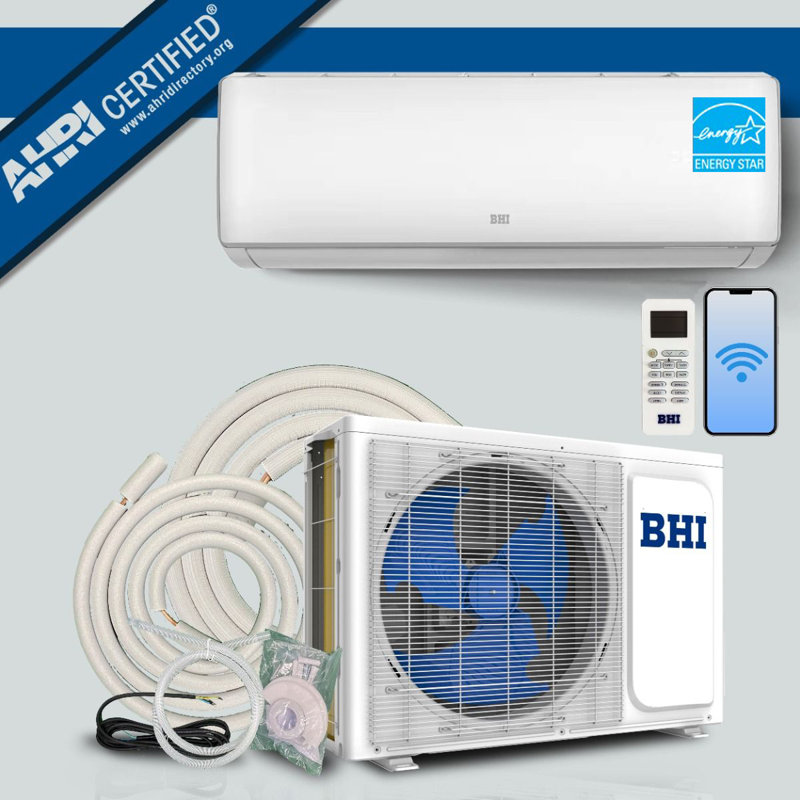 BHI 12000 BTU Wi-Fi Connected Ductless Mini Split Air Conditioner for 600 Square Feet with Heater