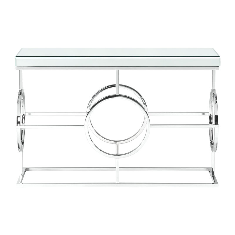 Mercer41 Zaiya Rectangle Mirrored Sofa Table