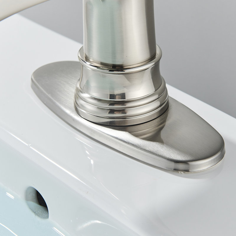 Single-Hole Single-handle Bathroom Faucet with Drain Assembly, Brushed Nickel
