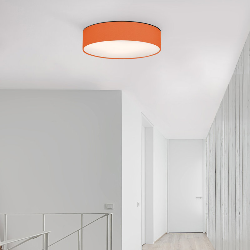 Parvin Fabric Flush Mount, 13cm H x 51cm W x 51cm D, Orange