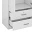 Garde-robe à 3 portes avec tiroirs et tablettes verrouillables, armoire à vêtements avec tringle-1206671543