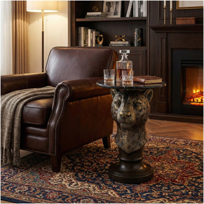 Table d'appoint Leopard Head