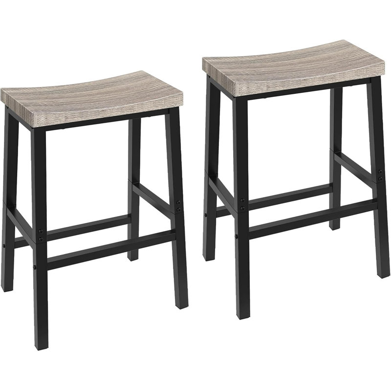 Tabouret de bar et de comptoir pivotant Malakeh, Tabouret de comptoir (siège d'une hauteur de 26,9, Gris rétro